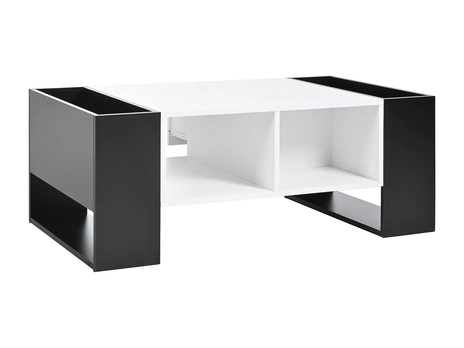 Table basse avec un tiroir - style moderne - Blanc & Noir