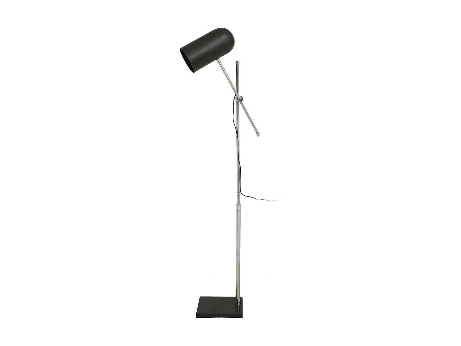 Lampadaire Industriel "Celeste" 142cm Noir & Argent