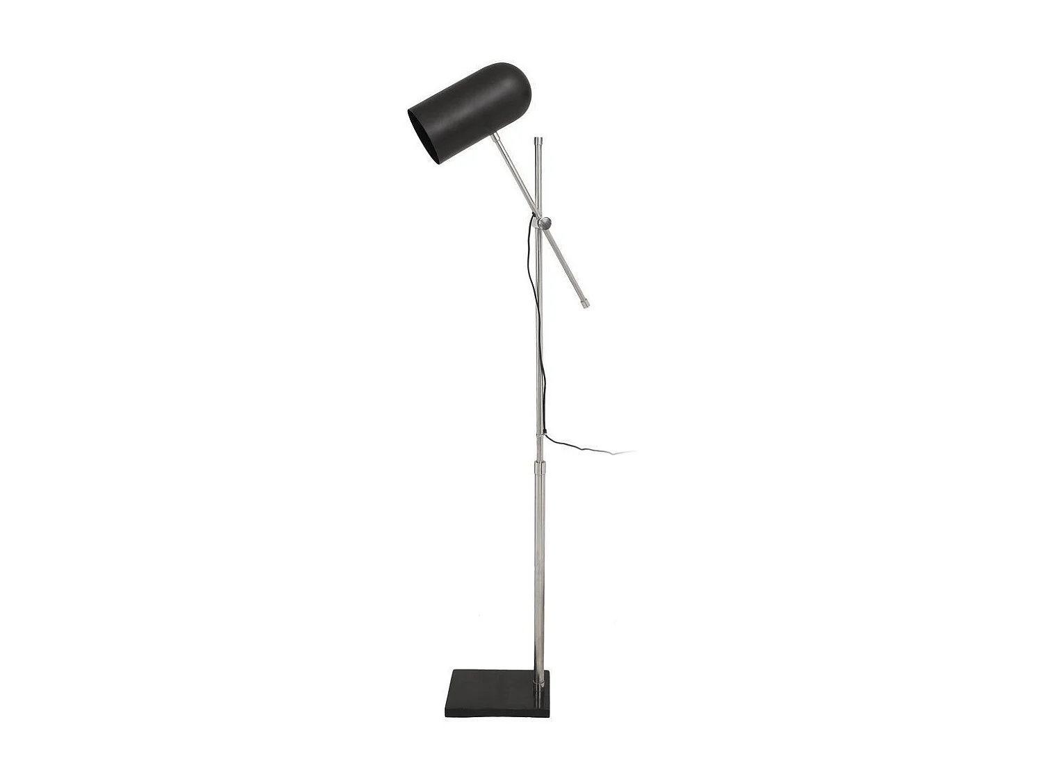 Lampadaire Industriel "Celeste" 142cm Noir & Argent