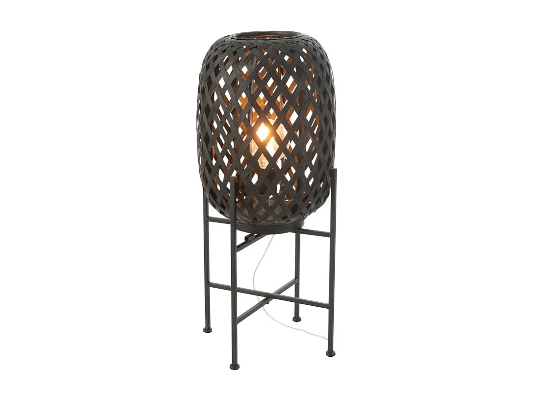 Lampadaire en Bambou "Holga" 70cm Noir