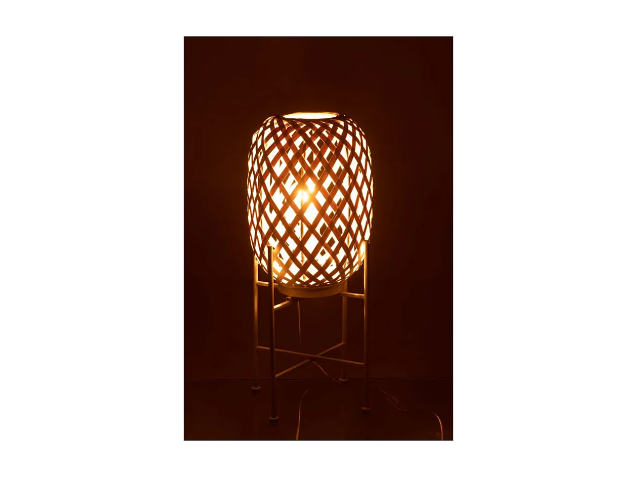 Lampadaire Déco en Bambou "Inaya" 63cm Blanc