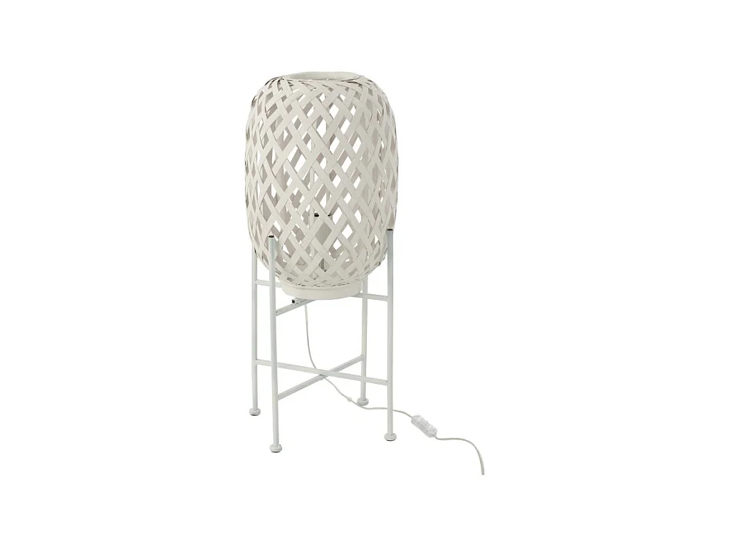 Lampadaire Déco en Bambou "Inaya" 63cm Blanc