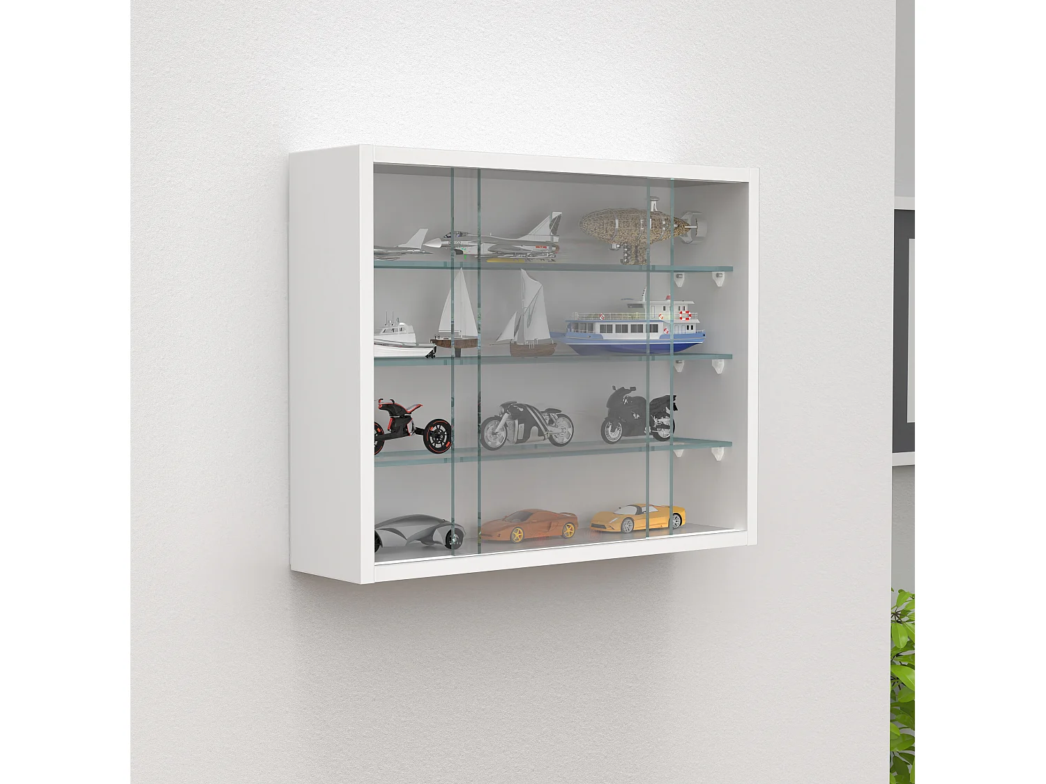 Wall display cabinet Drivalo White H. 40 x W. 50 x D. 12 cm