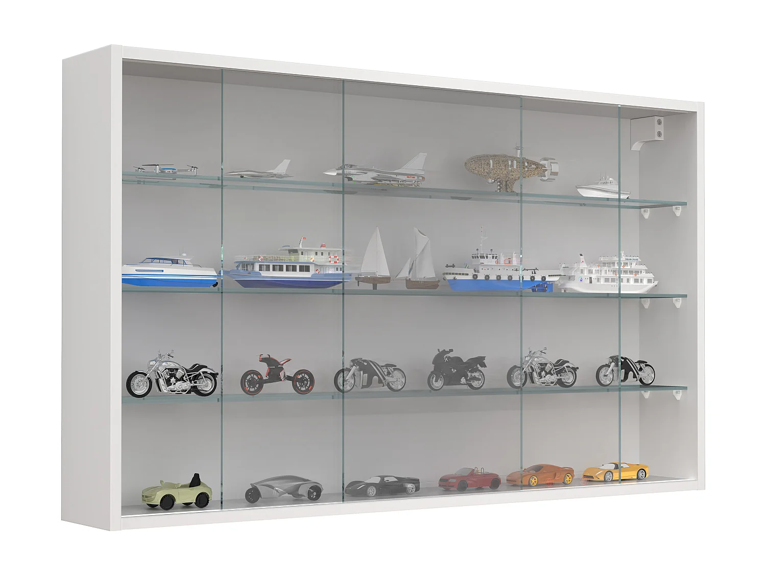 Hangende vitrinekast wanddisplay glas Drivalo XL