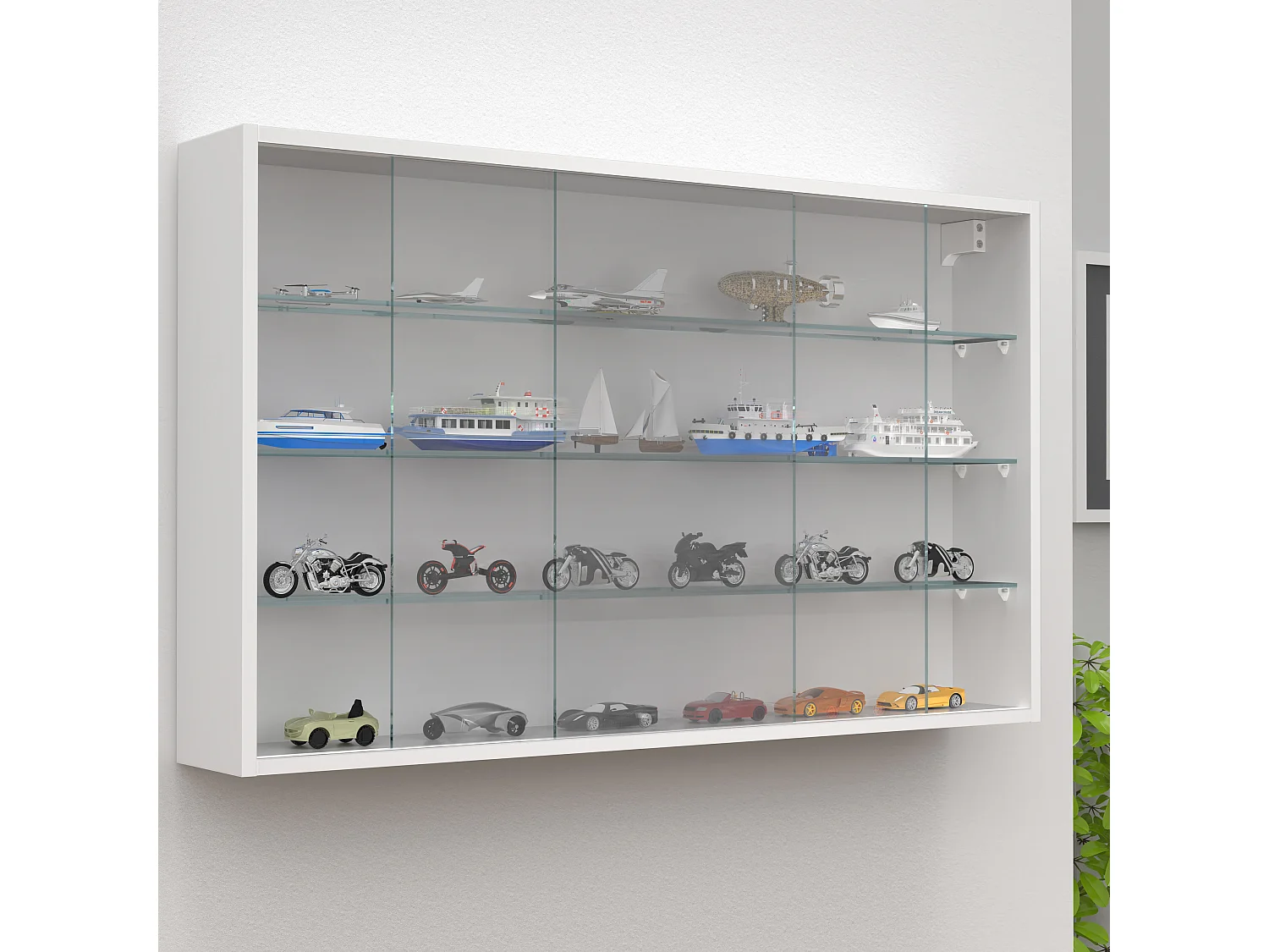 Hangende vitrinekast wanddisplay glas Drivalo XL
