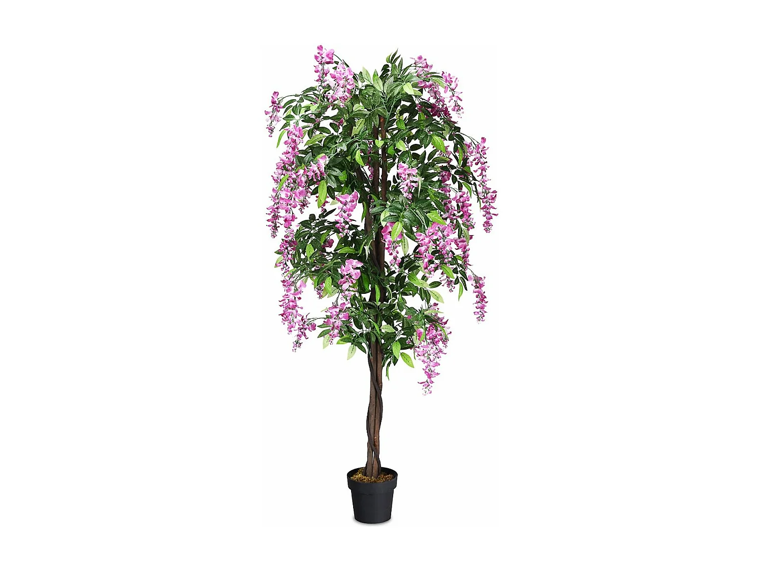 Kunstboom Kunstplant in pot met roze nepbloemen Geschikt voor blauweregen binnen of buiten 180cm