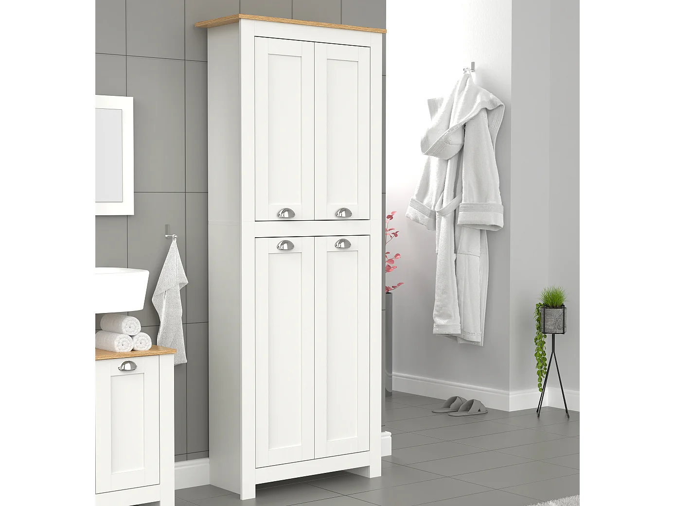 Bois baptisé Jeux Bad Schrank Balusa