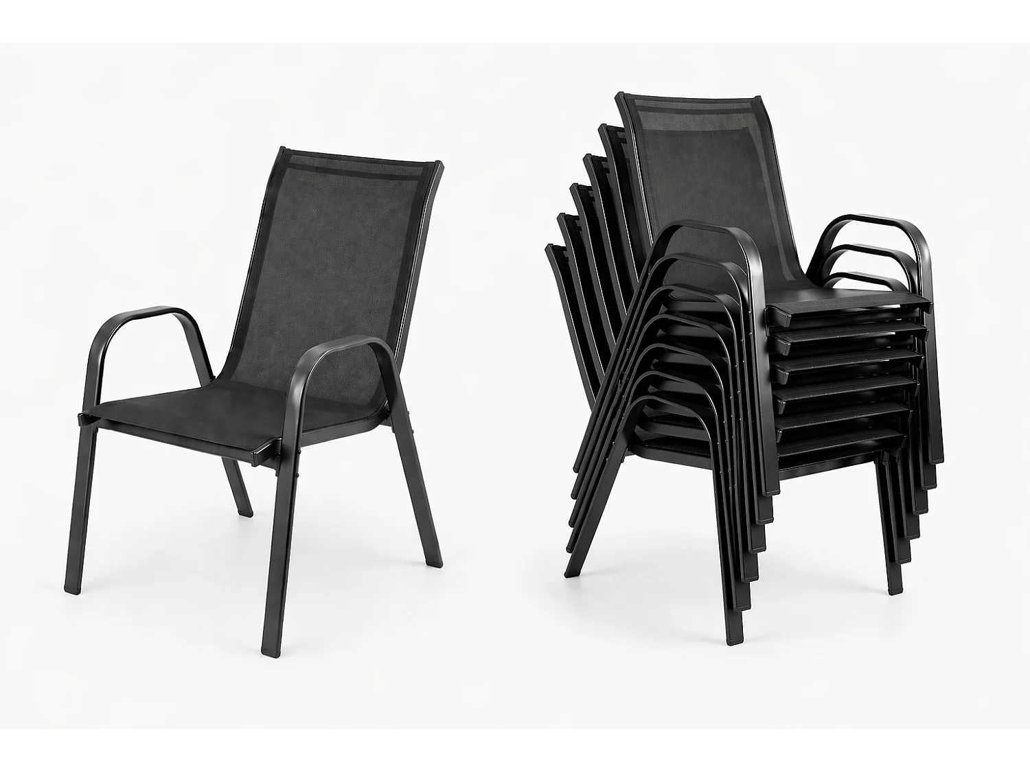 Chaise de jardin 6 pièces Fauteuil empilable Sonlas