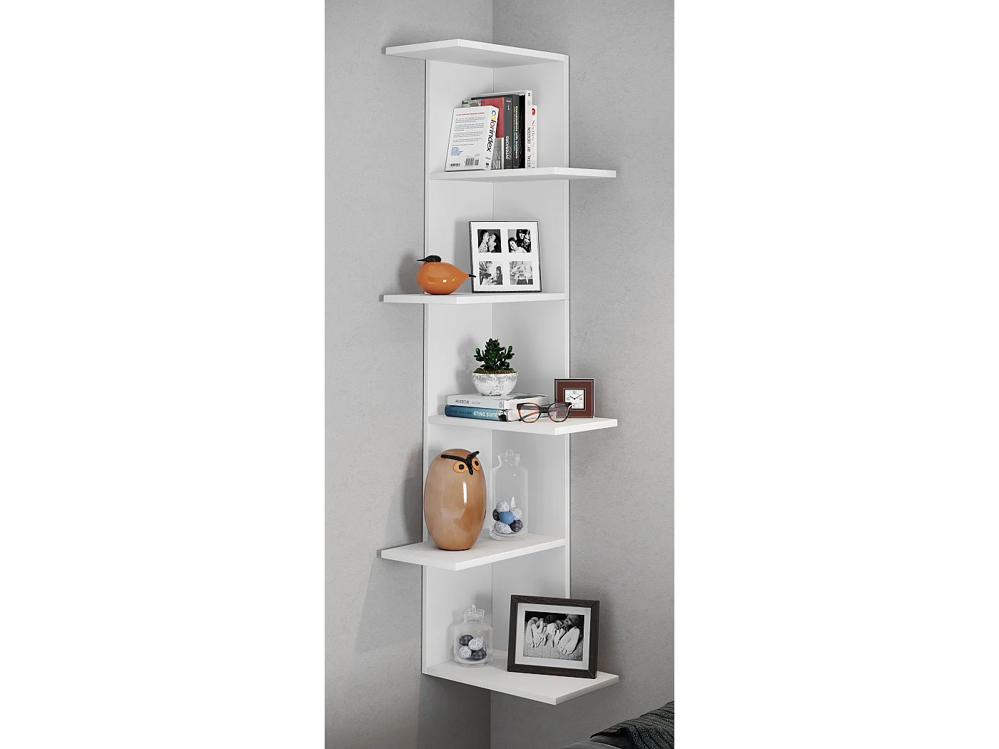 Wall Rack Balos White H. 140 x W. 37 x D. 37 cm