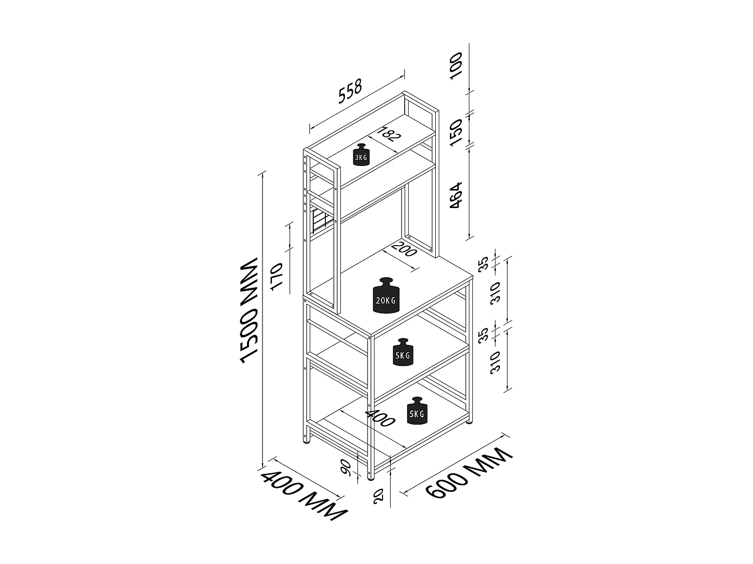 Étagère cuisine Commode Mikrowal Colari
