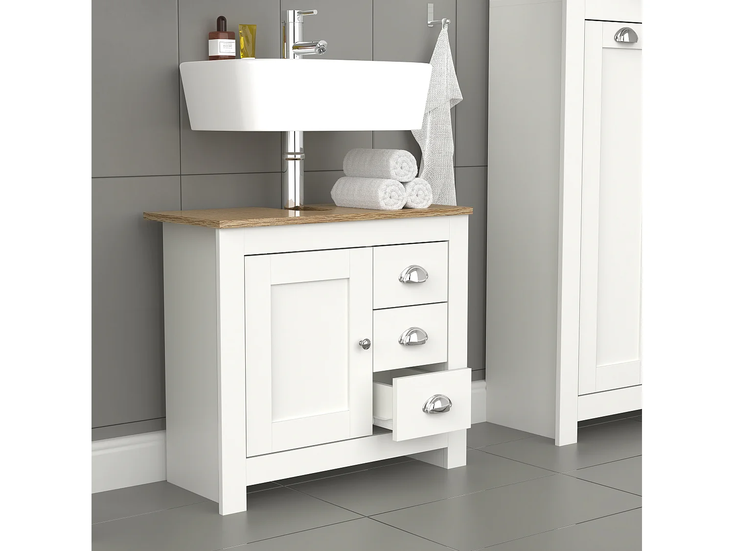 Bois pénurie de bain - tiroir-caisse Balusa L