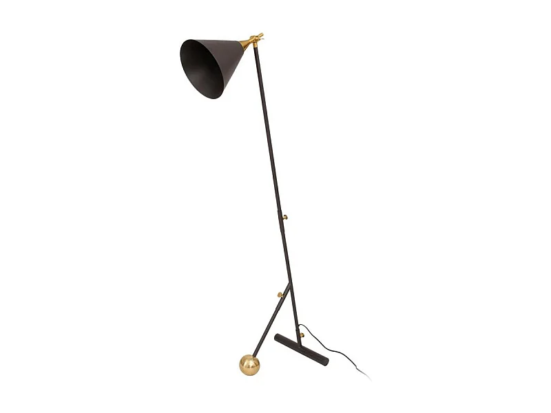 Lampadaire Industriel "Celeste" 148cm Noir & Or