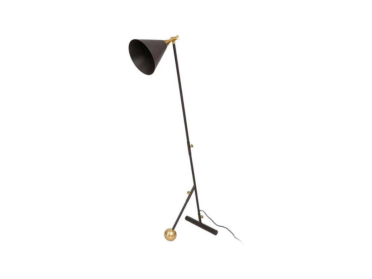 Lampadaire Industriel "Celeste" 148cm Noir & Or