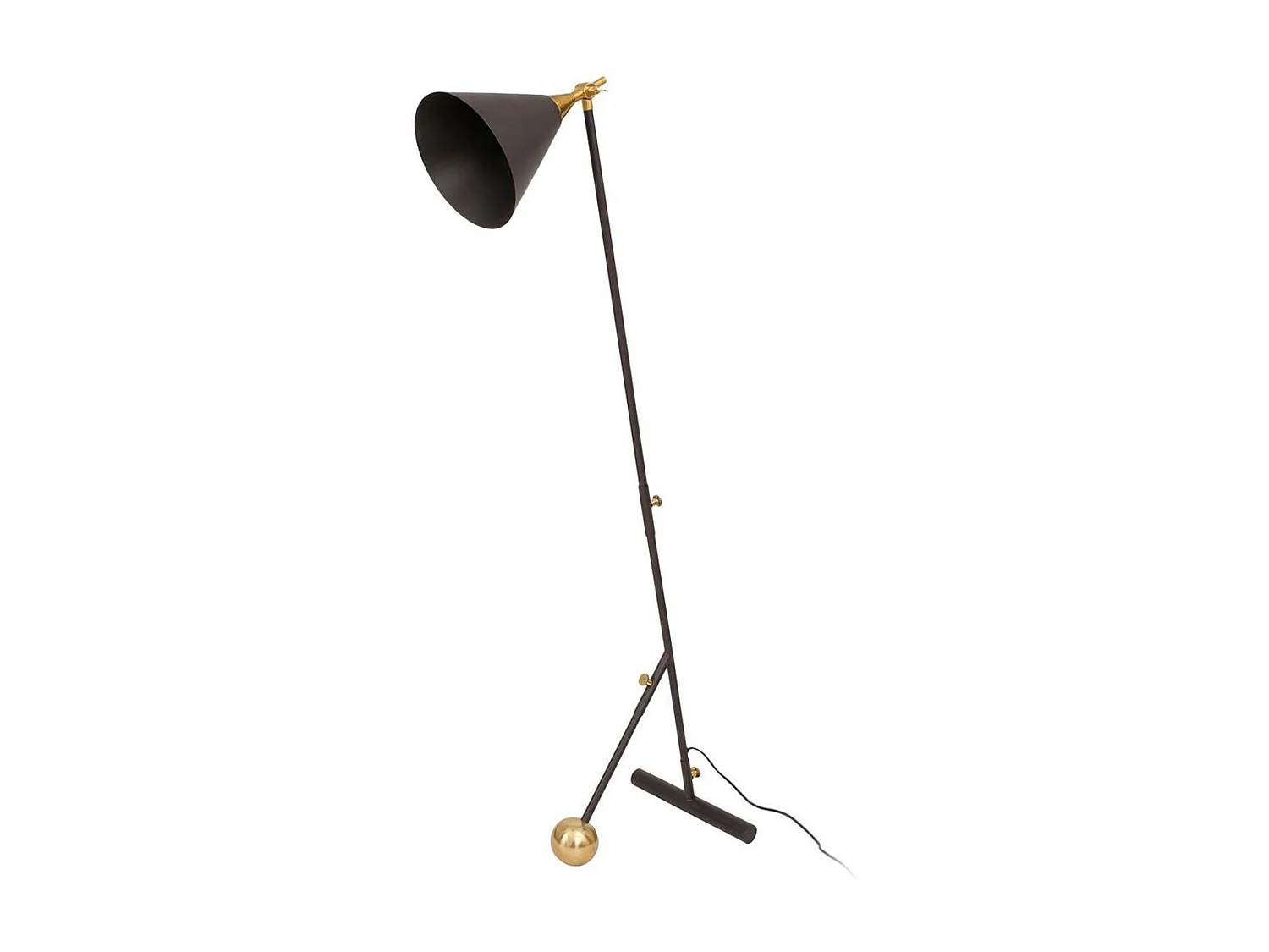 Lampadaire Industriel "Celeste" 148cm Noir & Or