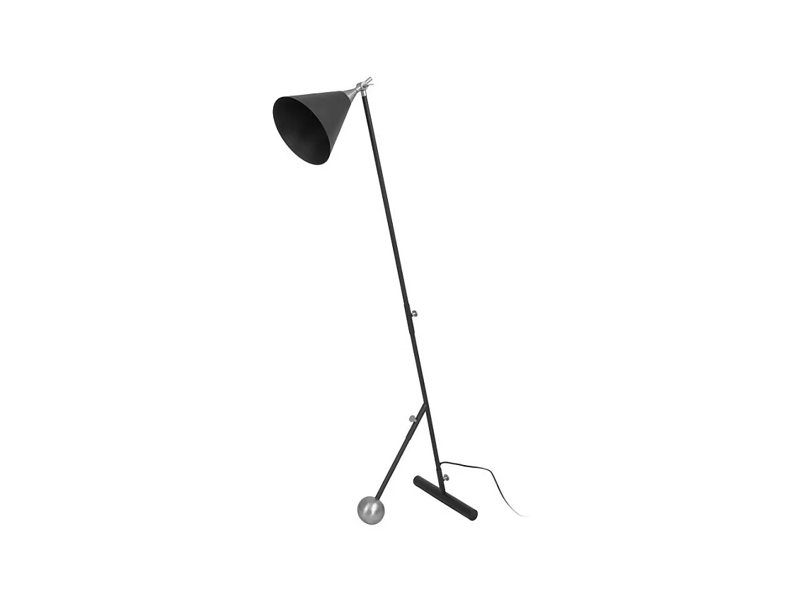 Lampadaire Industriel "Celeste" 148cm Noir & Argent