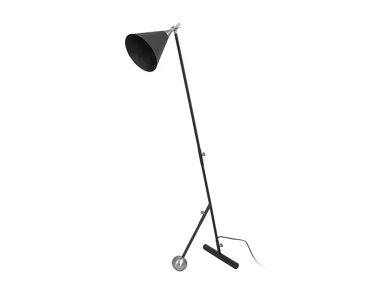 Lampadaire Industriel "Celeste" 148cm Noir & Argent