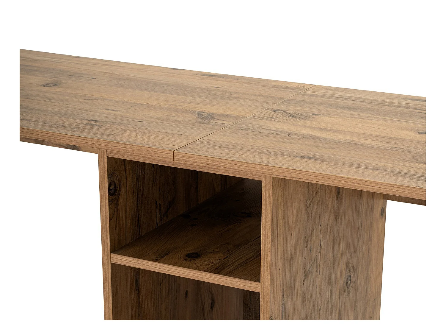 Bureau double avec rangements - Coloris : Naturel et noir - DERVILO