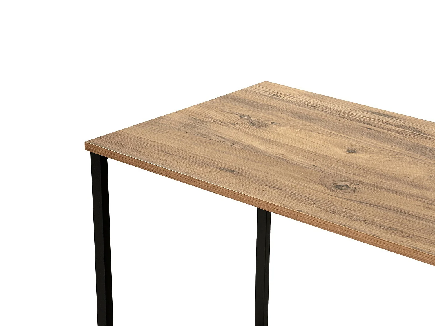 Bureau double avec rangements - Coloris : Naturel et noir - DERVILO