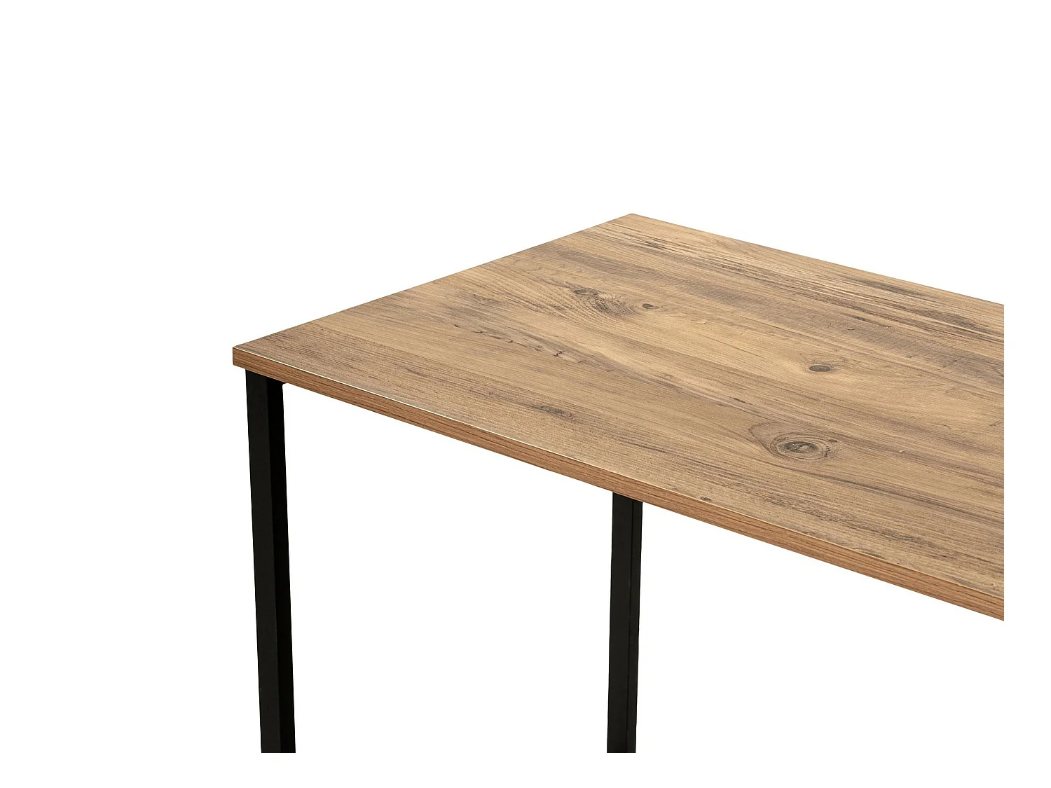 Doppelschreibtisch mit Stauraum - Holzfarben & Schwarz - DERVILO