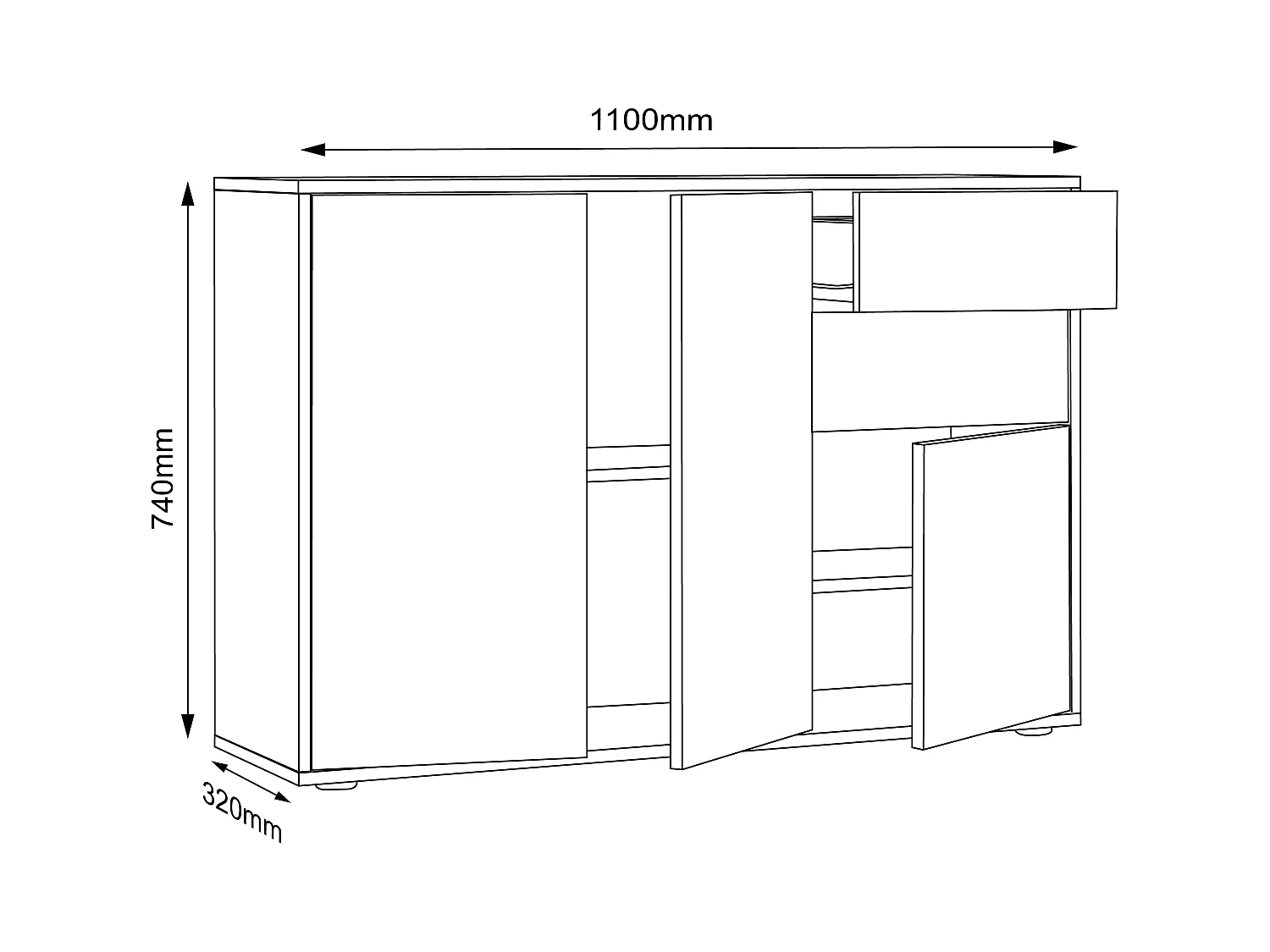 Commode Sideboard Salia B. 110 Tiroir
