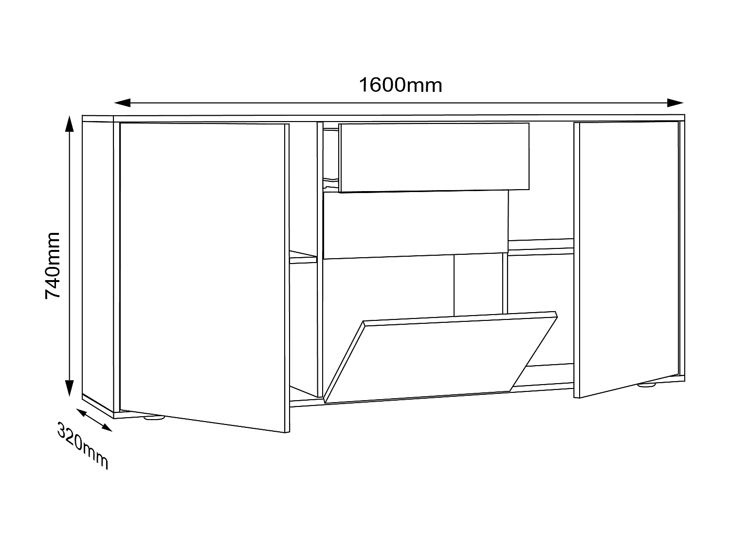 Holz Kommode Sideboard Salia Breite 160 Schublade