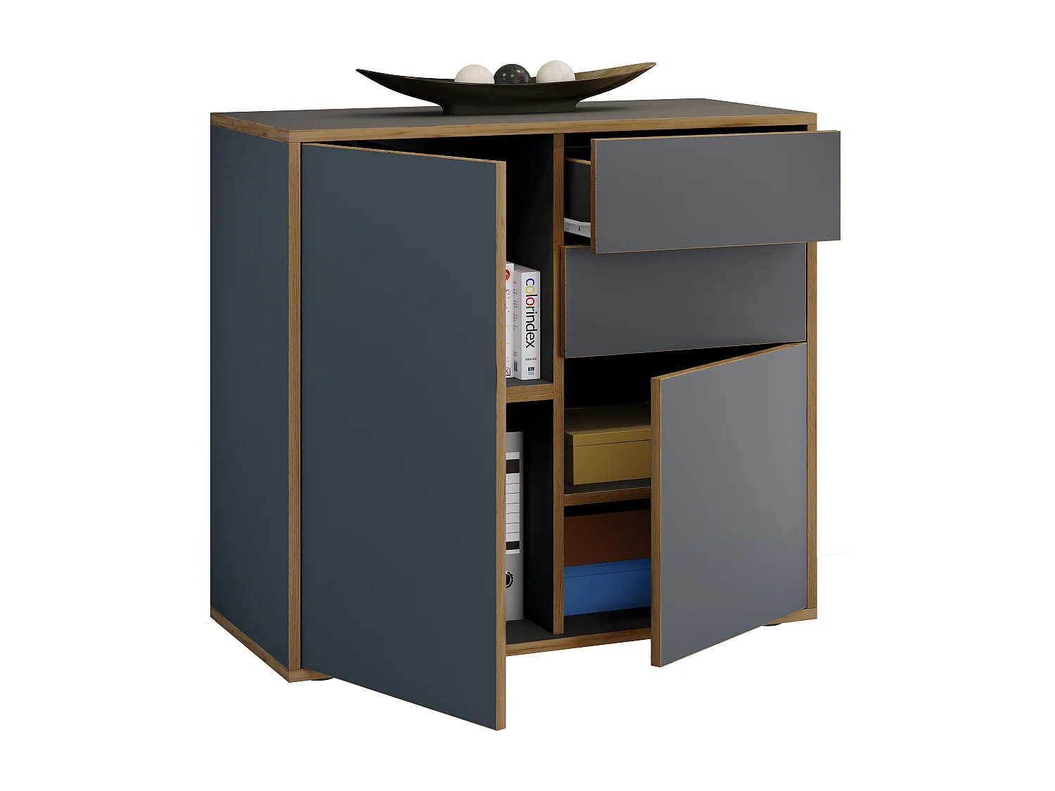 Chest of drawers & sideboards Salia Anthracite H. 74 x W. 79 x D. 33cm