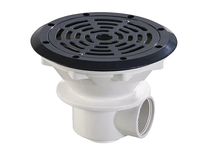 Bonde de fond  Ø 210 mm avec grille ABS "Parker" - Gris anthracite