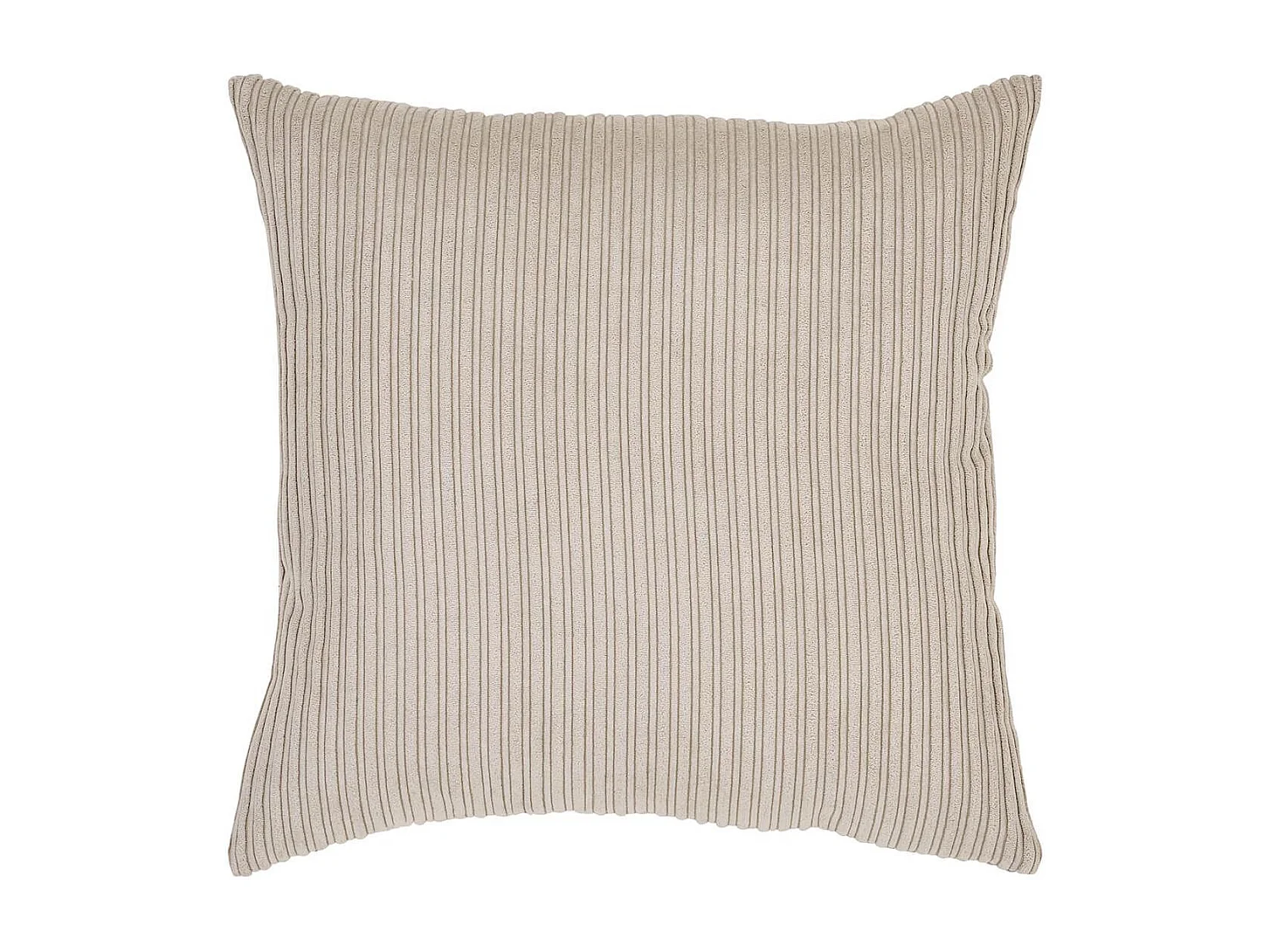 AUREL - Coussin Déco Carré Rayé Velours Sable