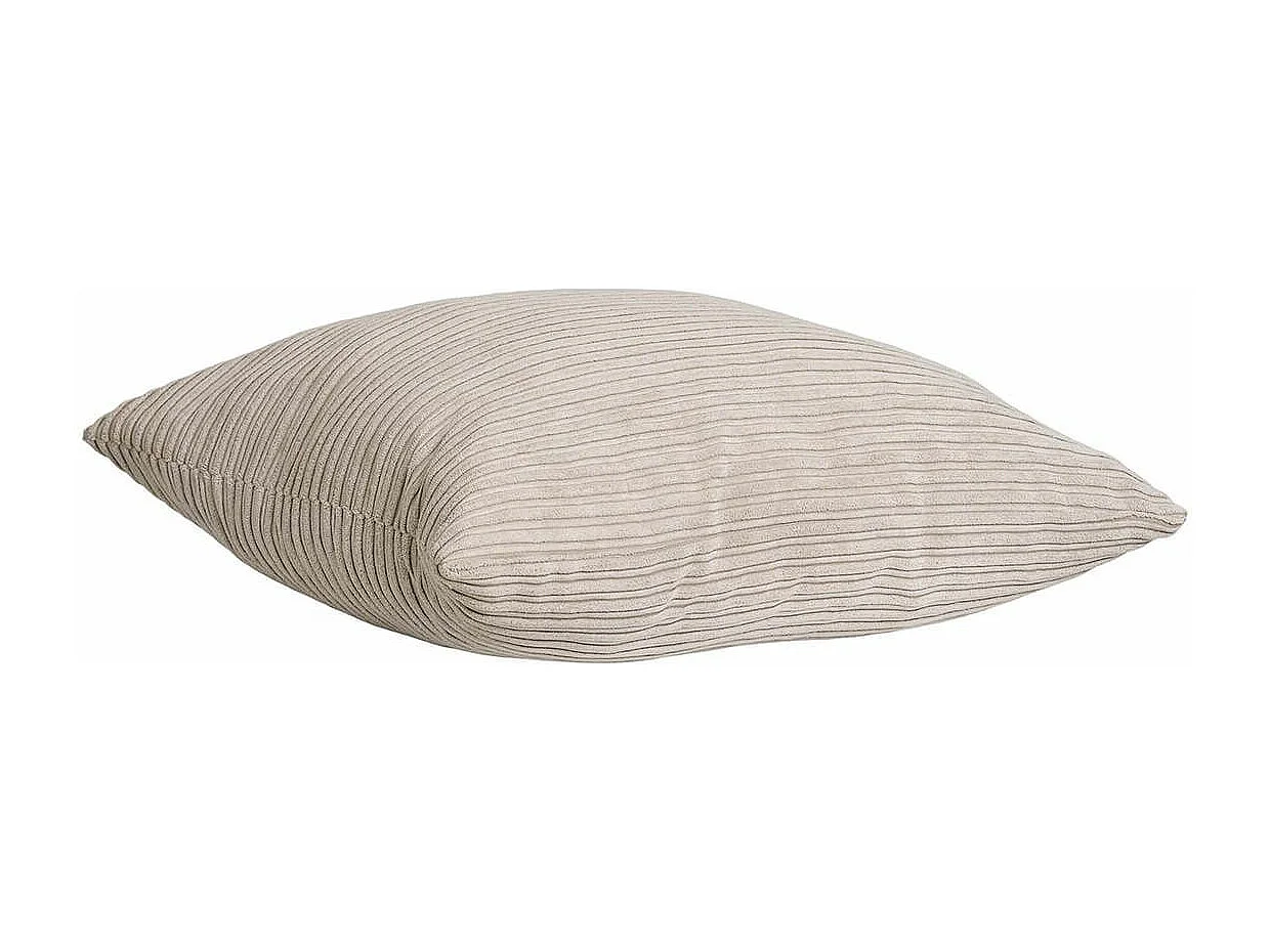 AUREL - Coussin Déco Carré Rayé Velours Sable