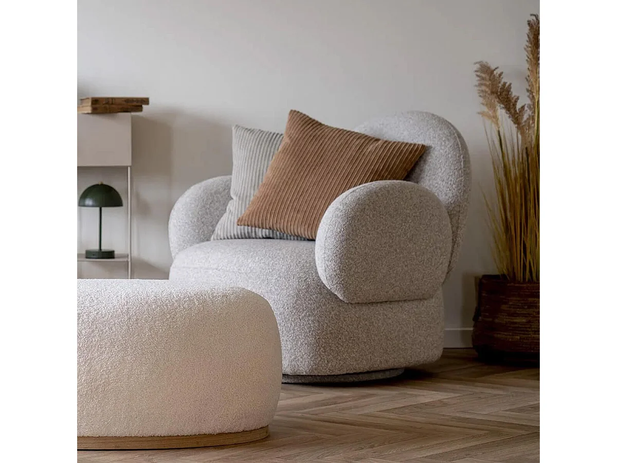 AUREL - Coussin Déco Carré Rayé Velours Sable