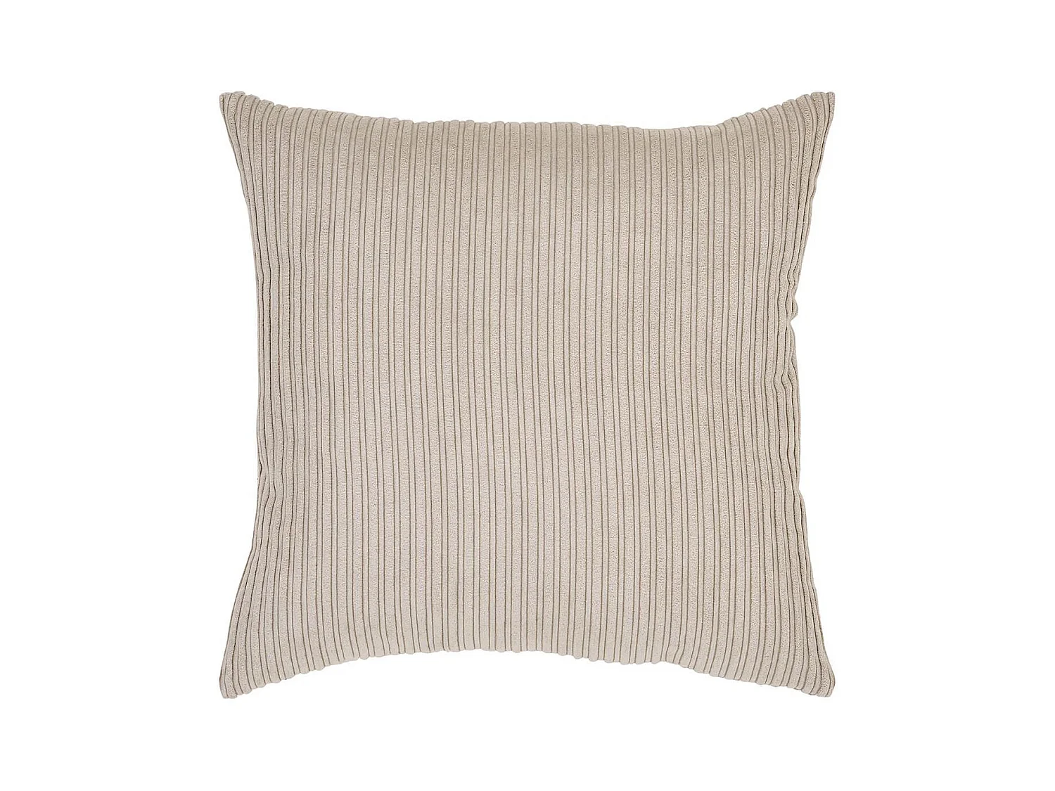 AUREL - Coussin Déco Carré Rayé Velours Sable