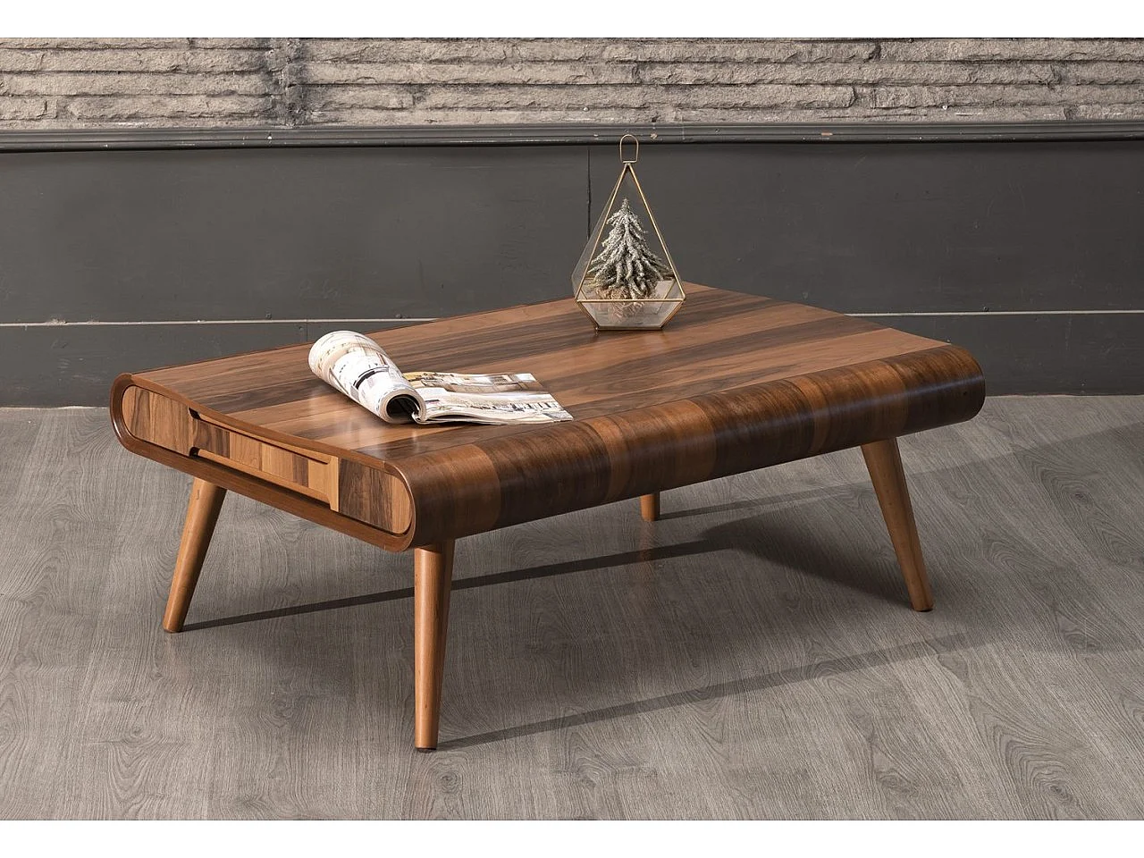 Table basse Luxe/MDF et placage/Marron