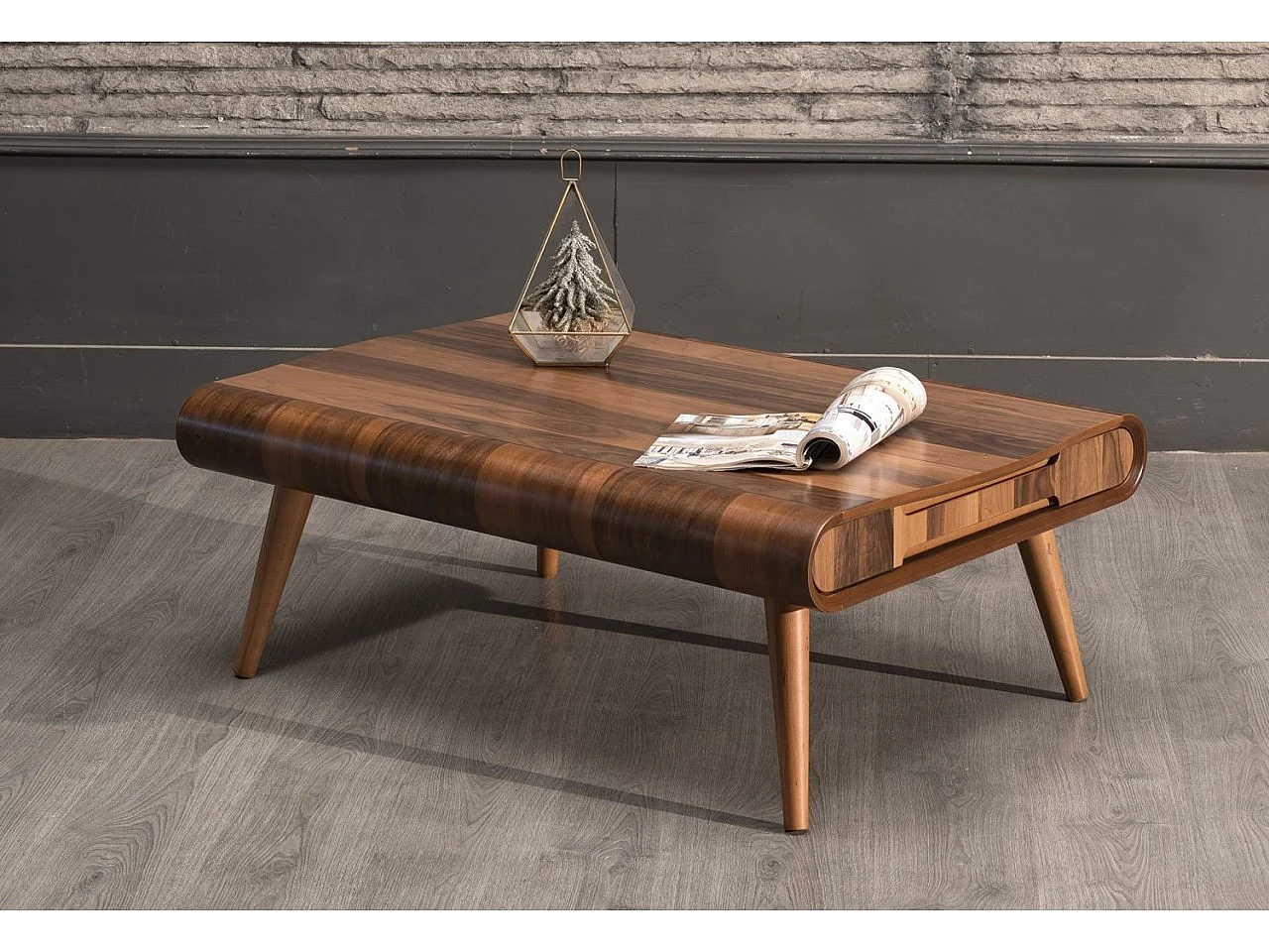 Table basse Luxe/MDF et placage/Marron