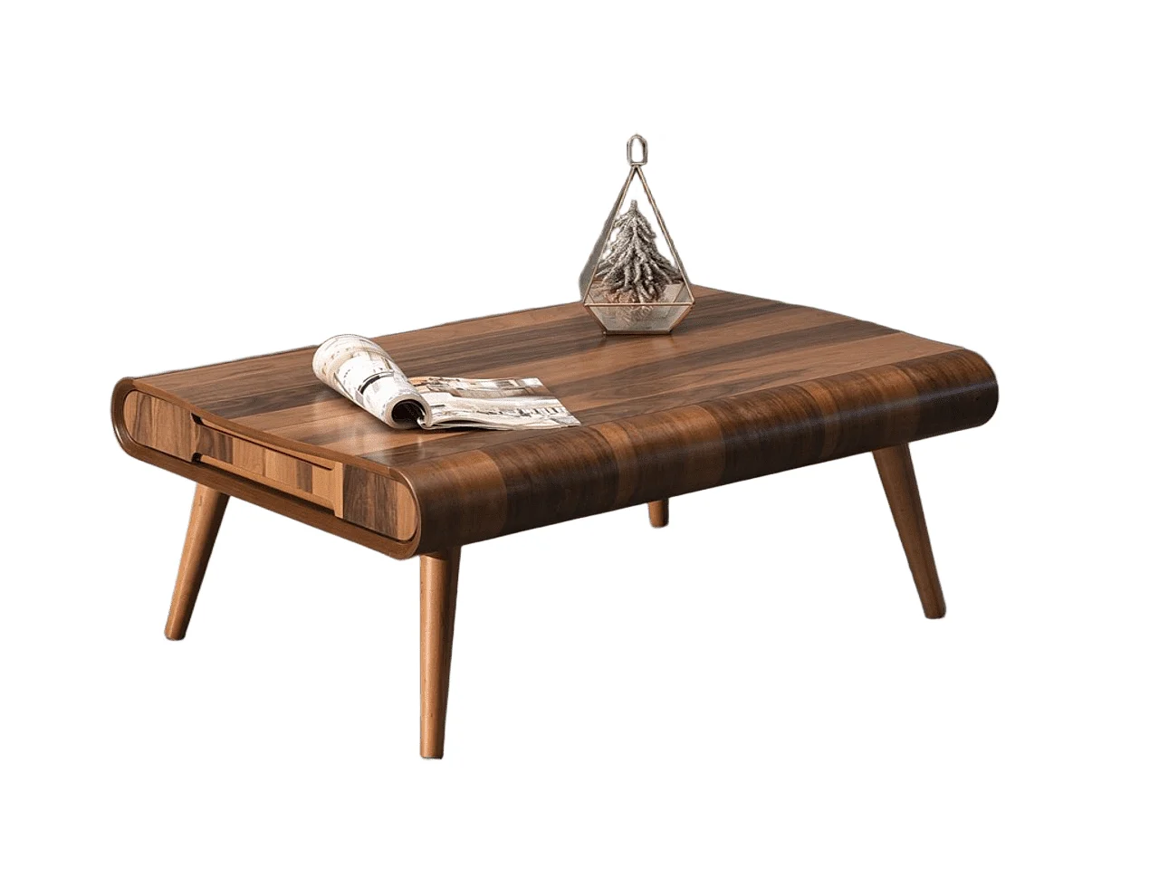 Table basse Luxe/MDF et placage/Marron