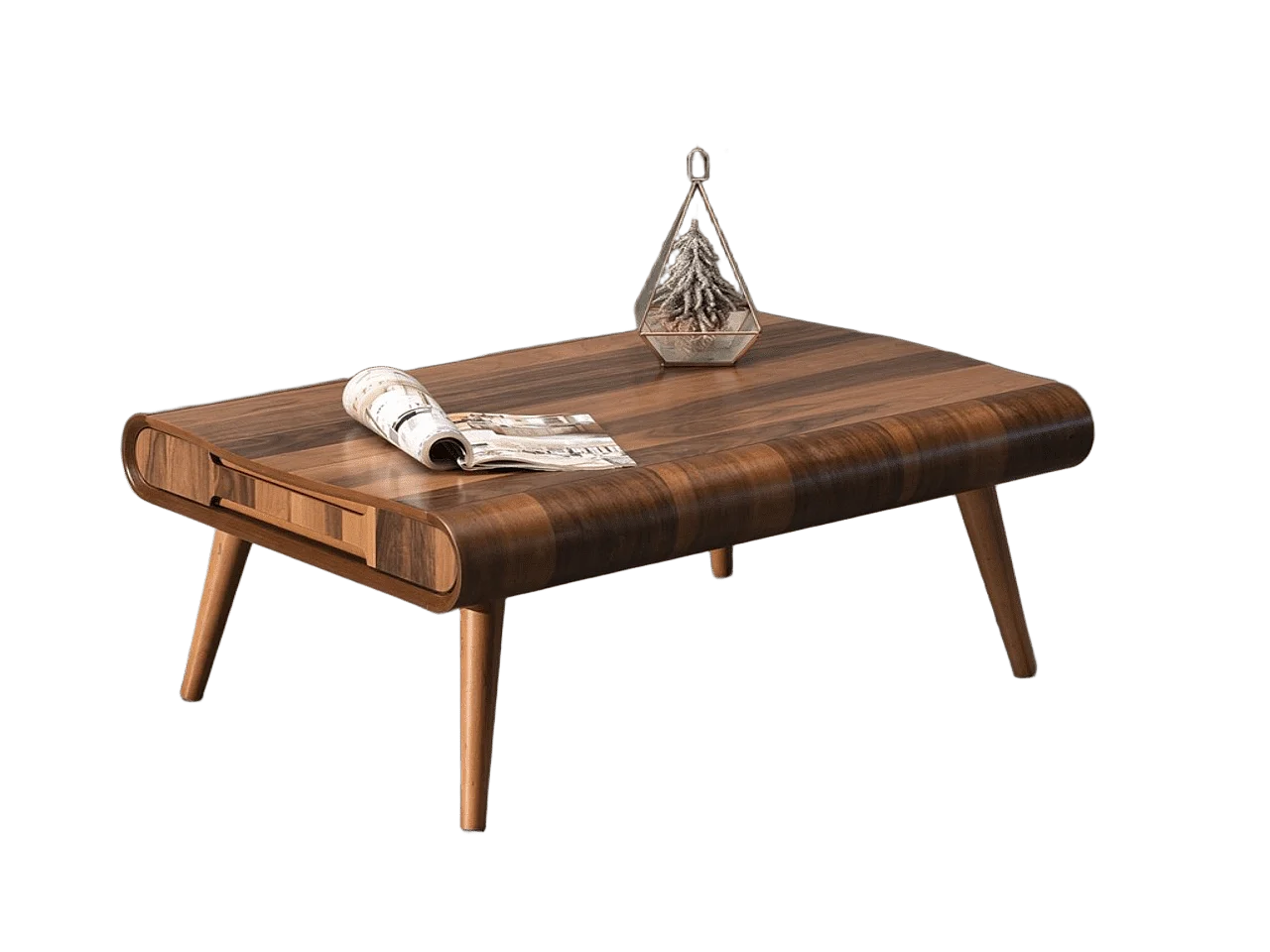 Table basse Luxe/MDF et placage/Marron