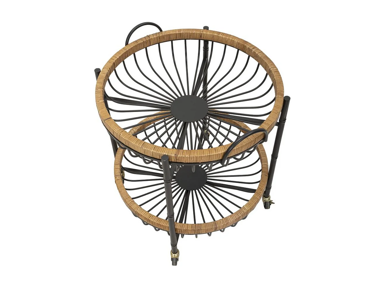 Desserte de Cuisine à Roulettes "Cebu" 62cm Noir & Naturel