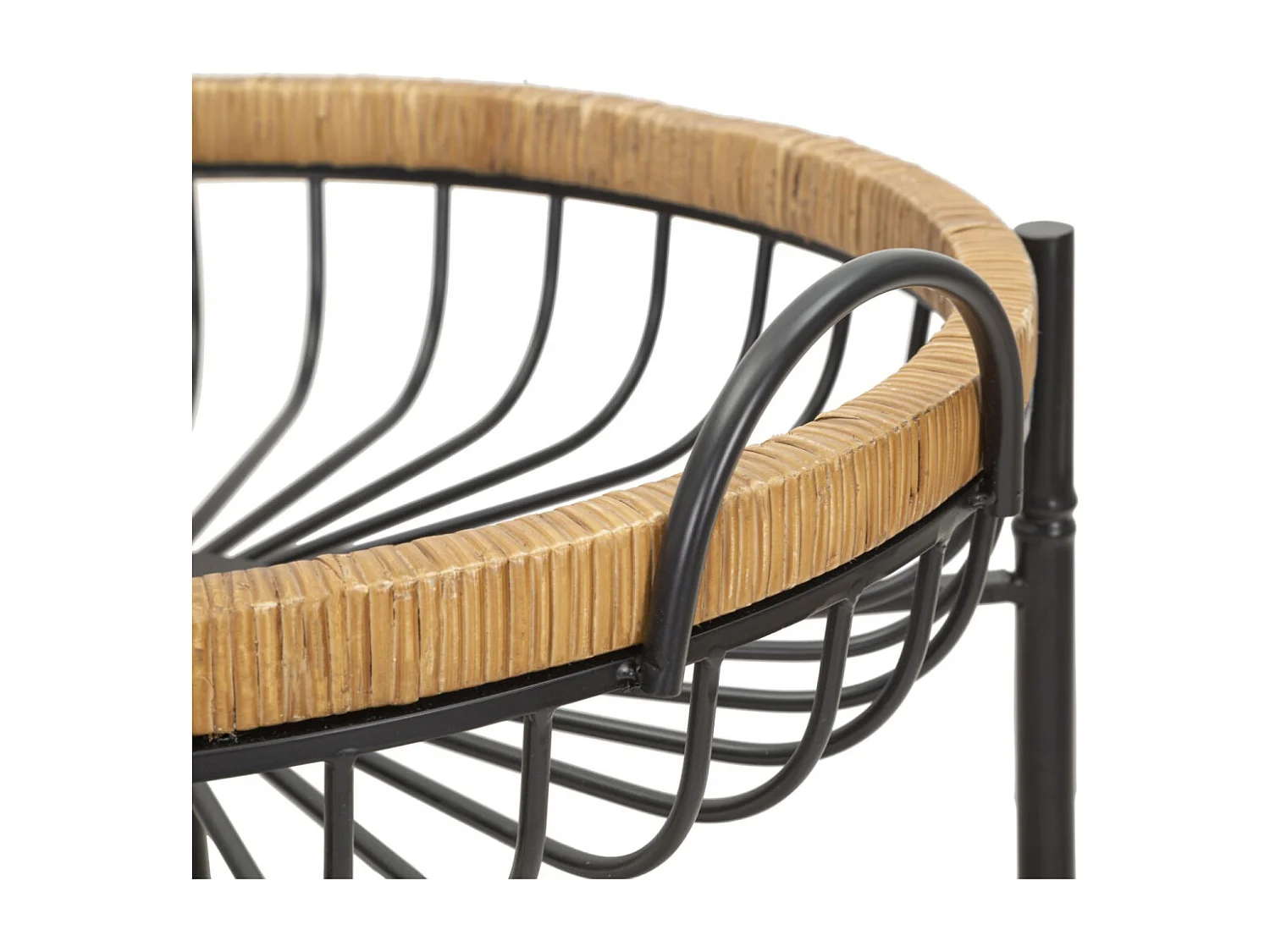 Desserte de Cuisine à Roulettes "Cebu" 62cm Noir & Naturel