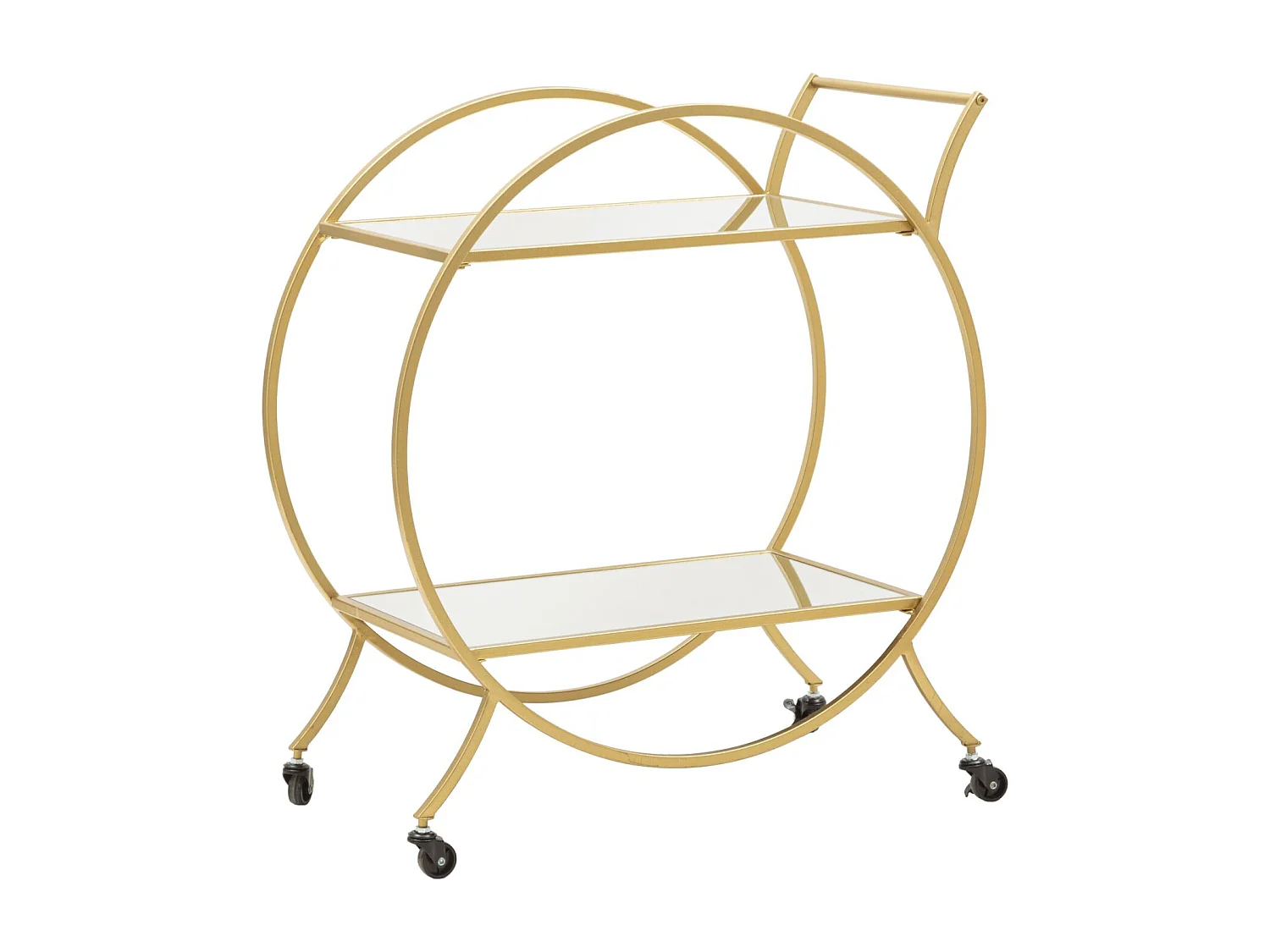 Desserte de Cuisine Ronde 2 Niveaux "Alma" 78cm Or