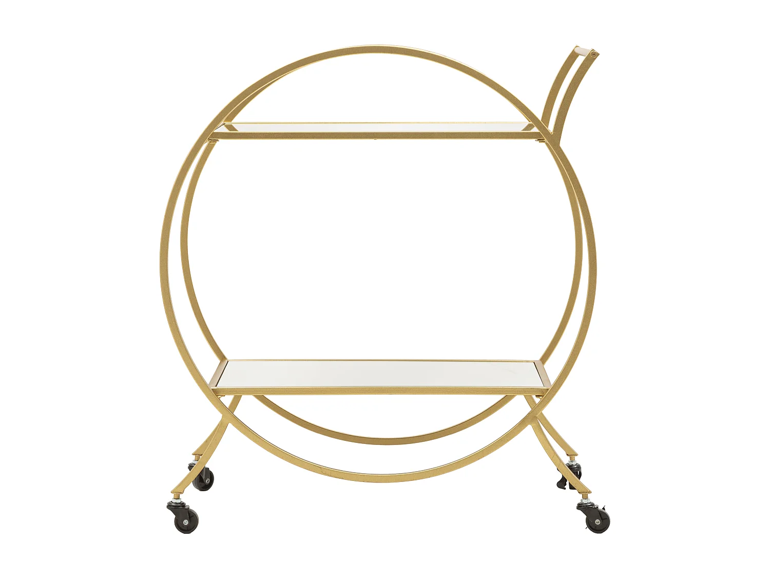 Desserte de Cuisine Ronde 2 Niveaux "Alma" 78cm Or