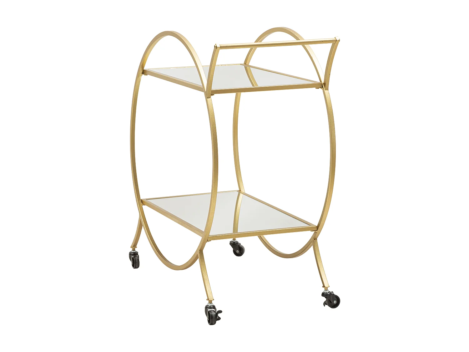 Desserte de Cuisine Ronde 2 Niveaux "Alma" 78cm Or