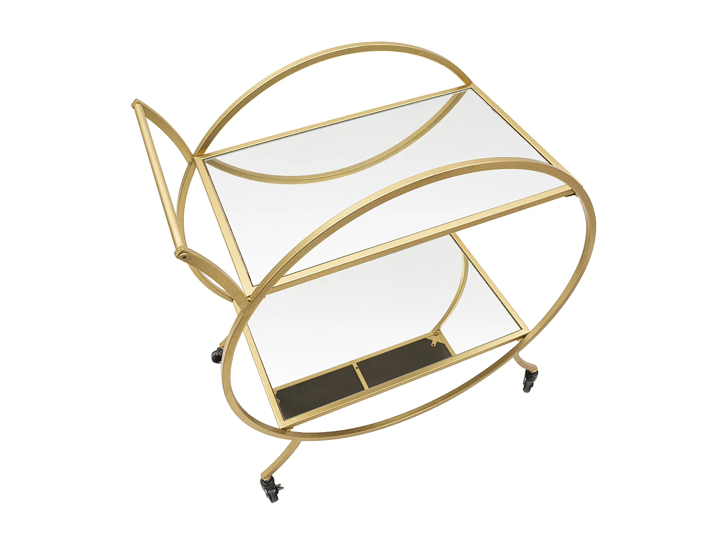 Desserte de Cuisine Ronde 2 Niveaux "Alma" 78cm Or