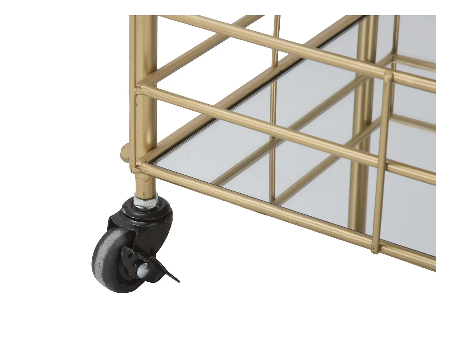 Carrello simmetrico rettangolare in metallo dorato cm 60x30,5x80