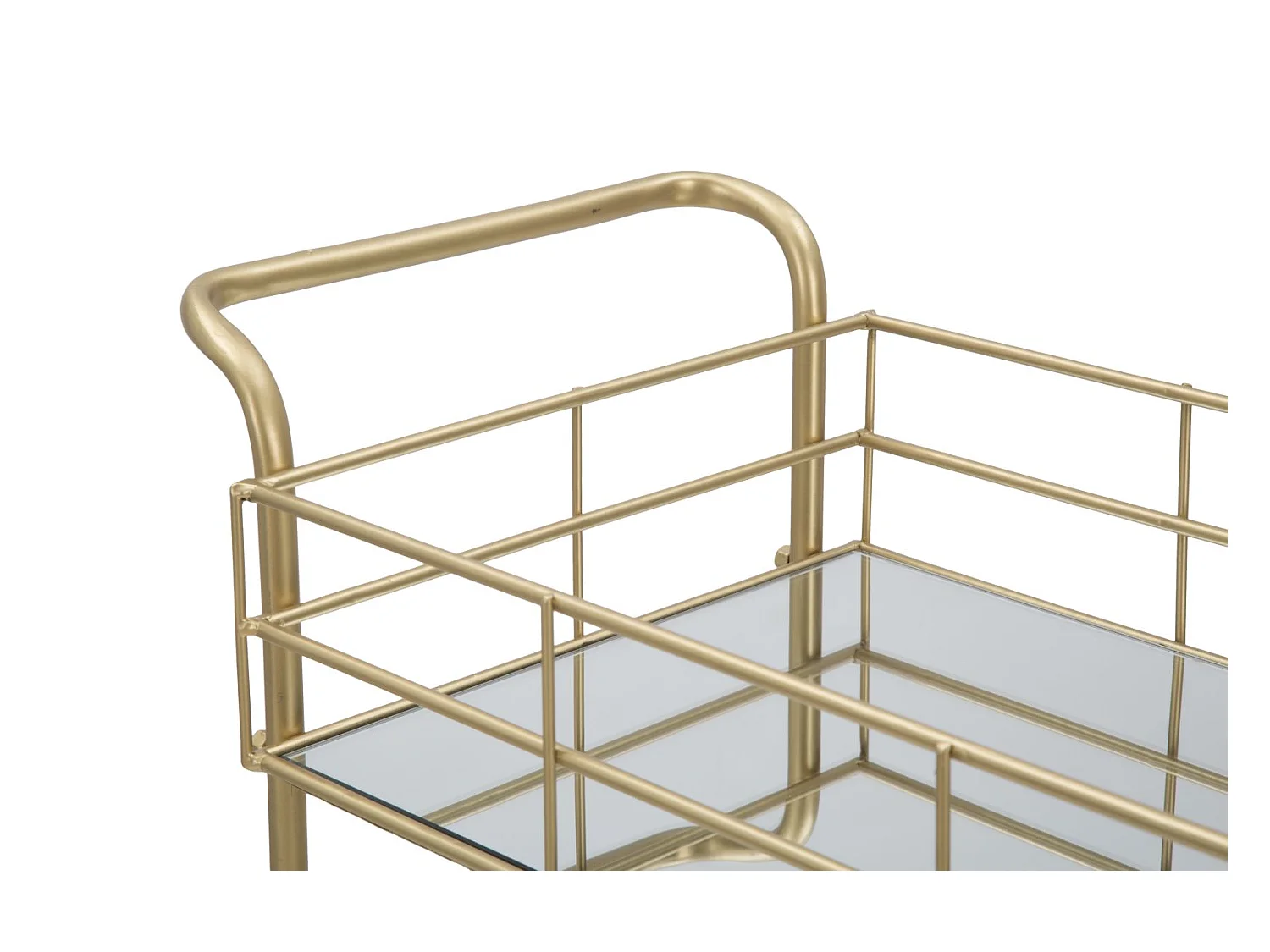 Carrello simmetrico rettangolare in metallo dorato cm 60x30,5x80