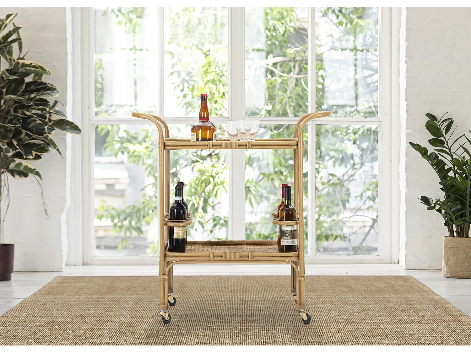 Carrello in metallo marrone cm 83x46x87,5