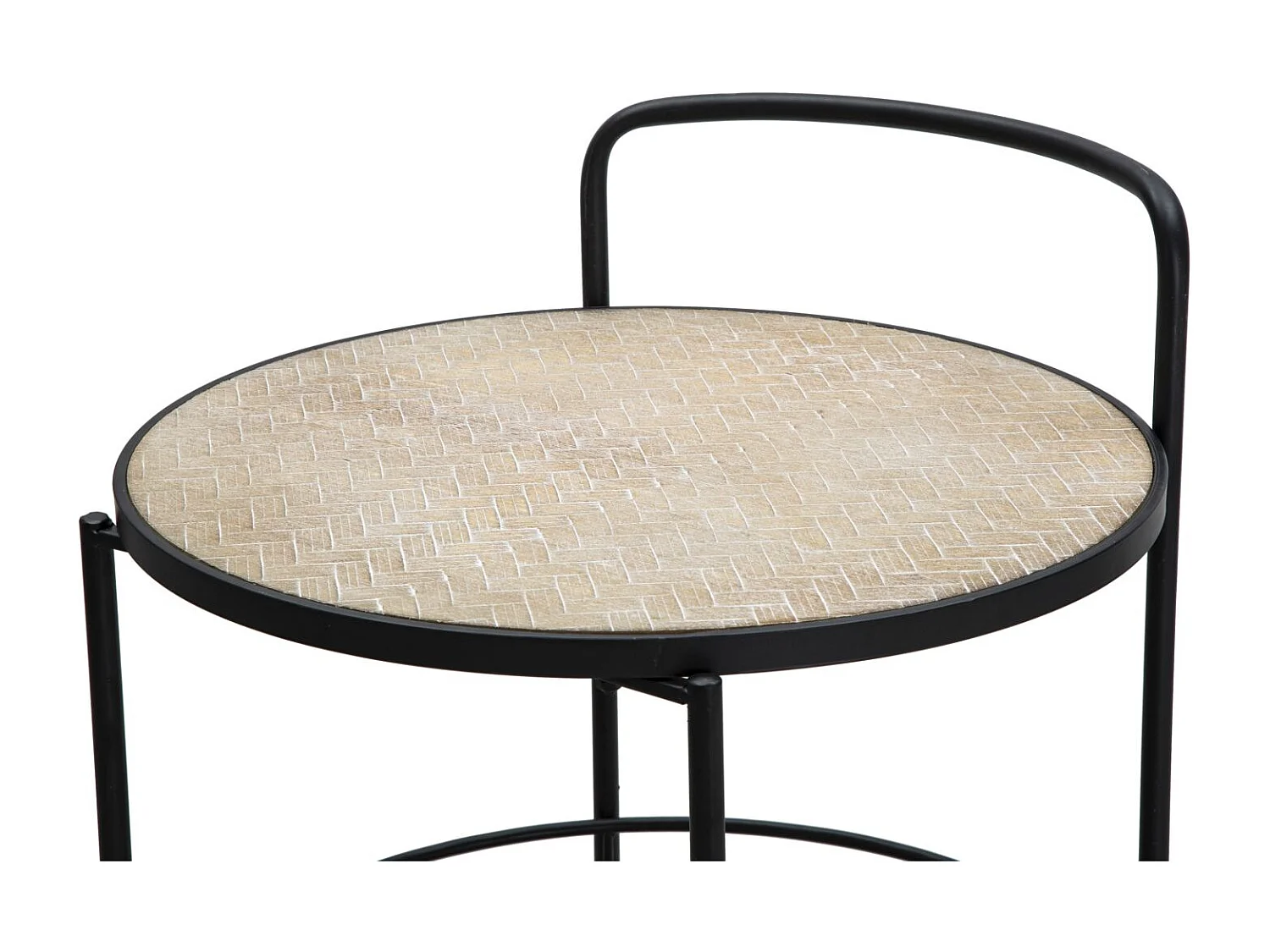 Carrello rotondo in metallo multicolore con 2 ripiani cm 40x41,5x82