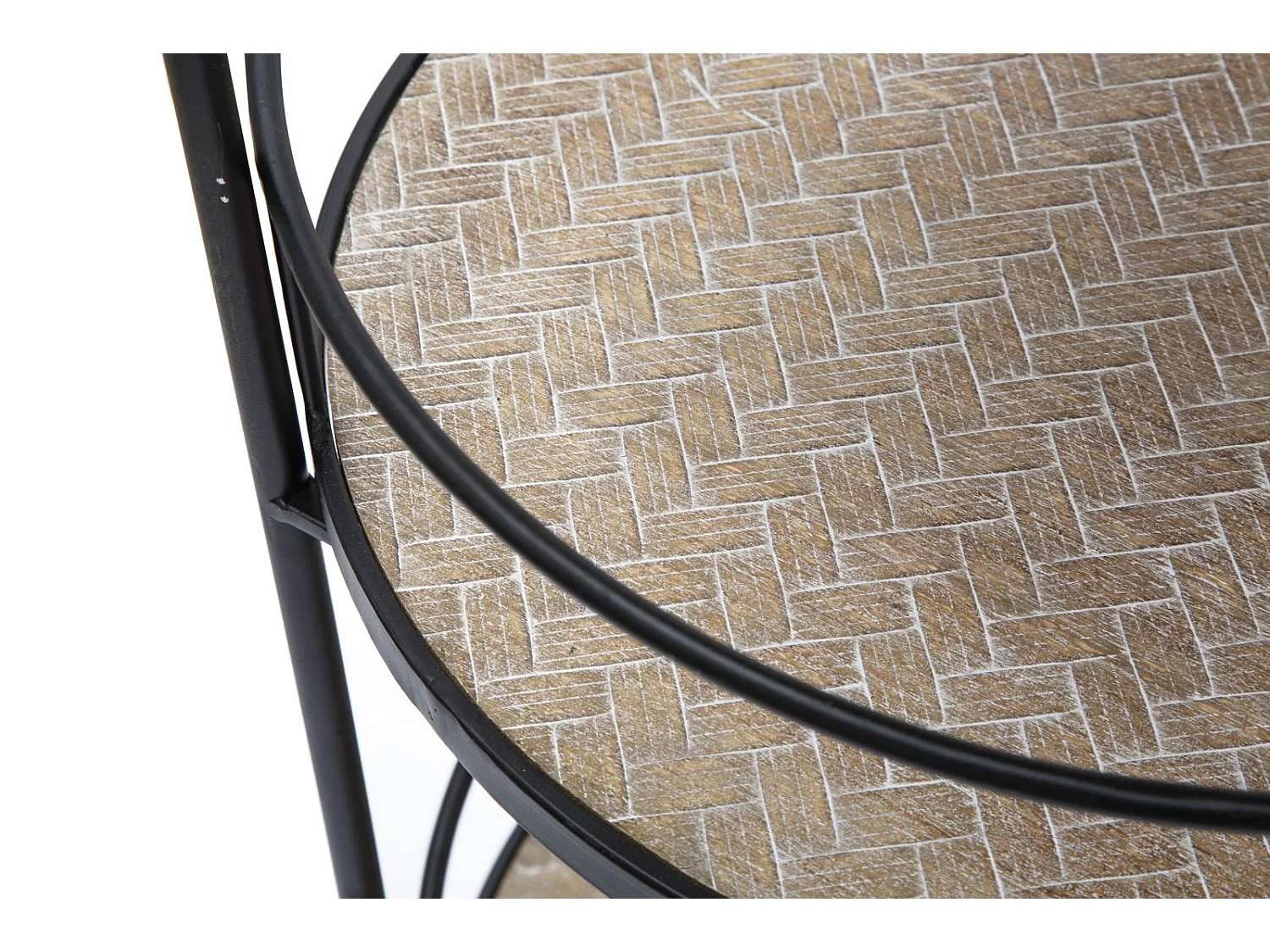 Carrello rotondo in metallo multicolore con 2 ripiani cm 40x41,5x82