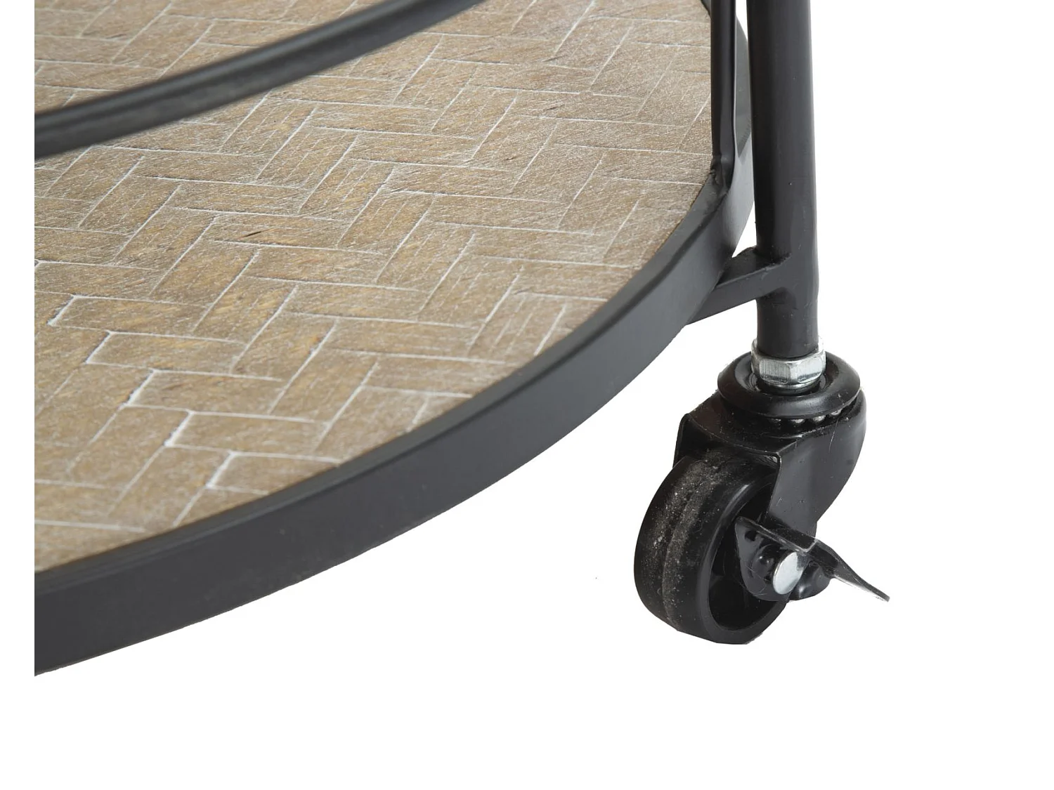 Carrello rotondo in metallo multicolore con 2 ripiani cm 40x41,5x82