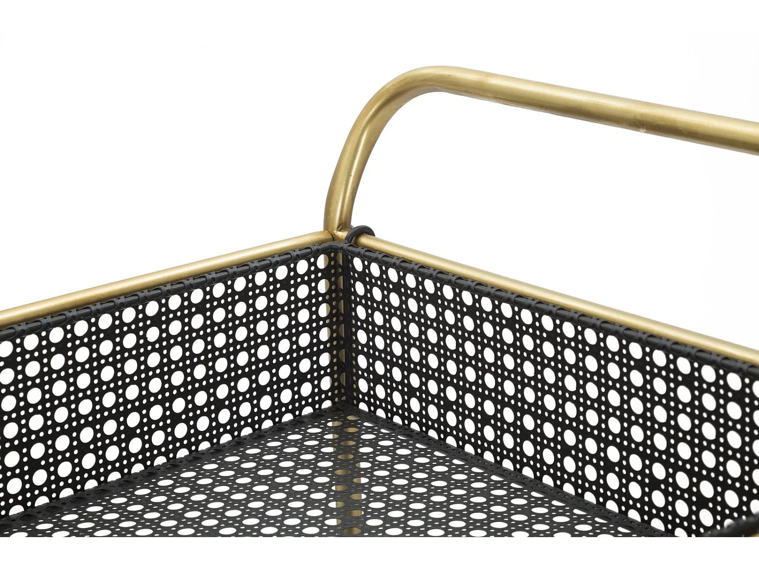 Carrello in metallo nero con 3 ripiani cm 56x37x81