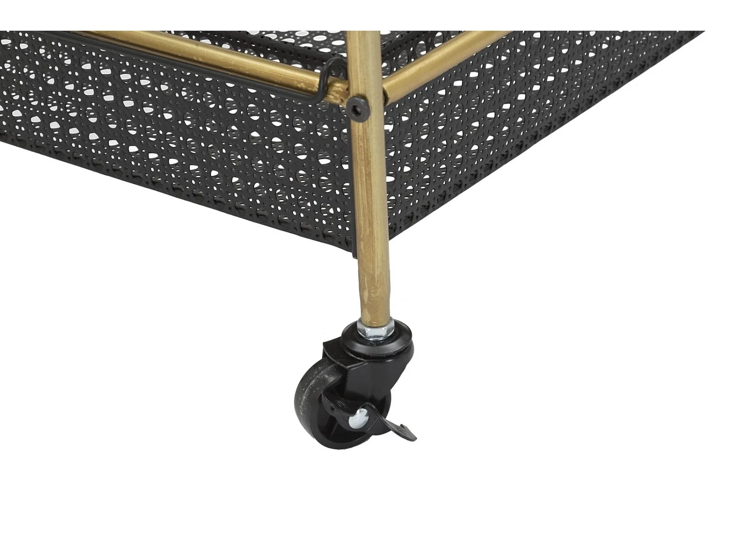 Zwarte metalen trolley met 3 planken 56x37x81 cm