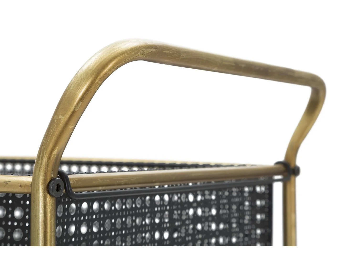 Zwarte metalen trolley met 3 planken 56x37x81 cm